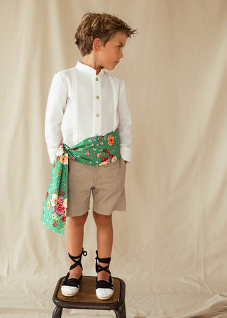 Fajín fallero flores verde