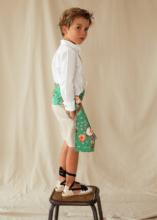 Fajín fallero flores verde