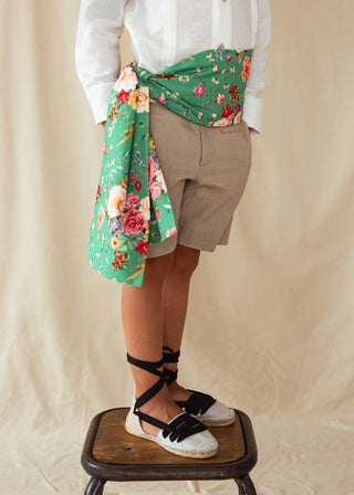 Fajín fallero flores verde