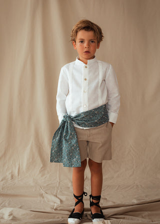 Fajín fallero flores azul