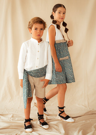 Fajín fallero flores azul