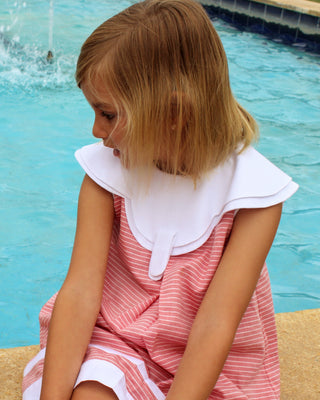 Soft Red Sailor Striped Dress