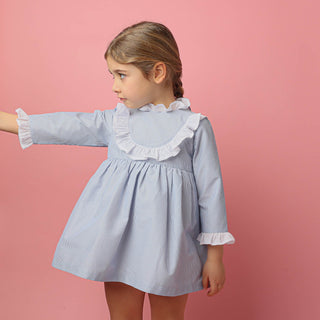 Vestido rayas marino volante