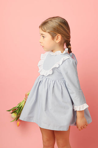 Vestido rayas marino volante