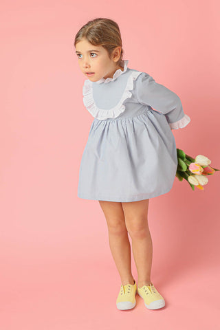 Vestido rayas marino volante