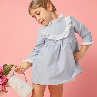 Vestido rayas marino volante
